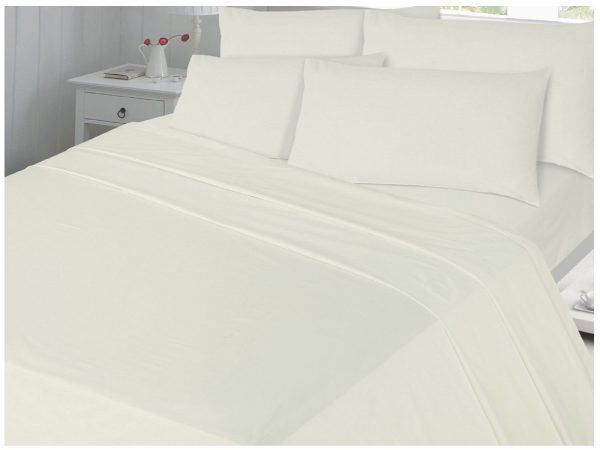 Hotel Egyptian Cotton Flat Bed Sheet Cream
