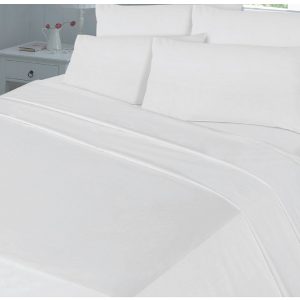 Hotel Egyptian Cotton Flat Bed Sheet White
